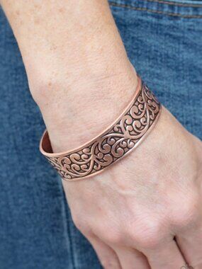 Paparazzi Jewelry Accessories -Read The VINE Print - Copper Bracelet - Vintage